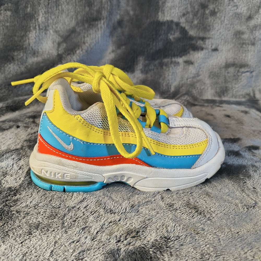 Nike Air Max 95 TD Kids' Bright Yellow and Blue Sneakers 8 C